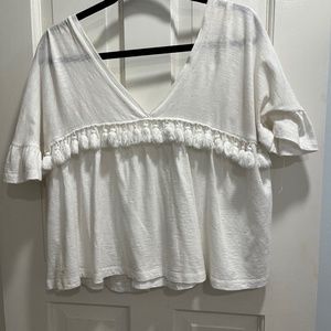 White, flowy, boutique top